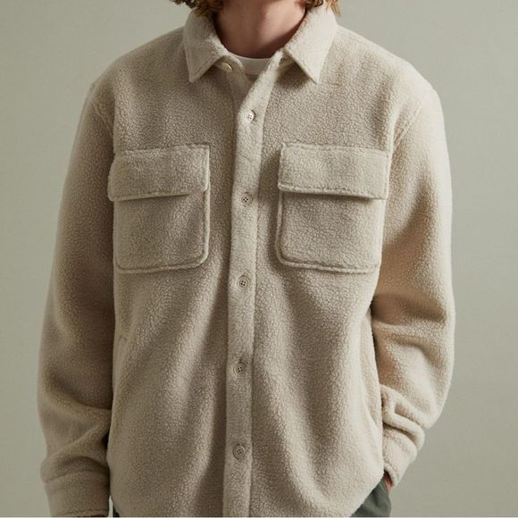 Standard Cloth Piled Men’s Fleece Shirt Jacket, Small - Picture 1 of 11